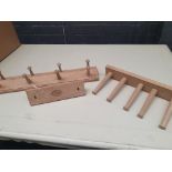 Creamore Mill Solid Oak Rails x4,Coat Hook Rails x3 & Welly Rack x1