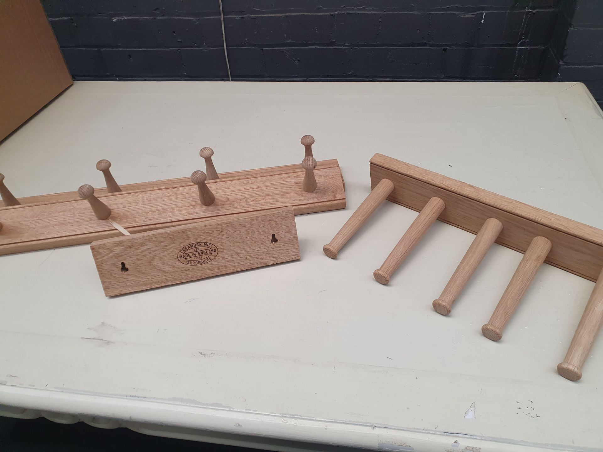 Creamore Mill Solid Oak Rails x4,Coat Hook Rails x3 & Welly Rack x1