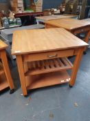 Square Table With Drawer & Slide Out Leaf