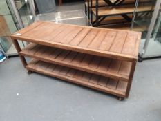 Low Level Wooden Table On Castors