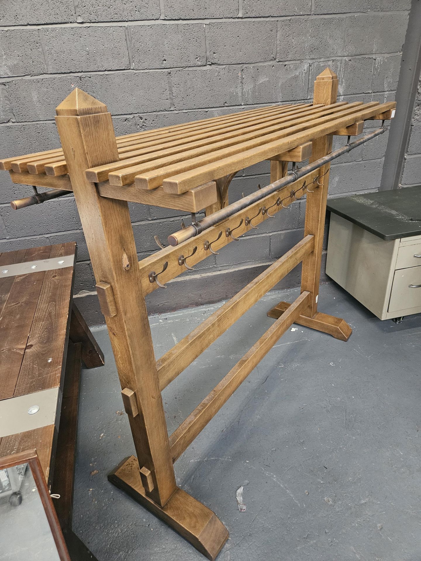 Solid Oak Boot Room Rack