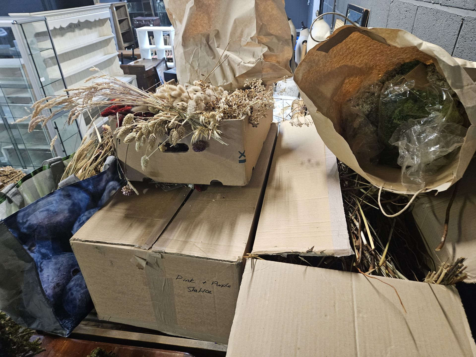 Large Quantity Of Dried Flowers & Moss