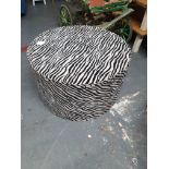 Large Zebra Print Pouffe