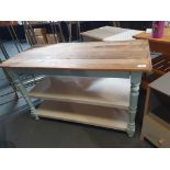 Wooden Topped Table With Under Shelf