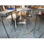 Brushed Chrome Square Clothing Rails With Top Shelf x2