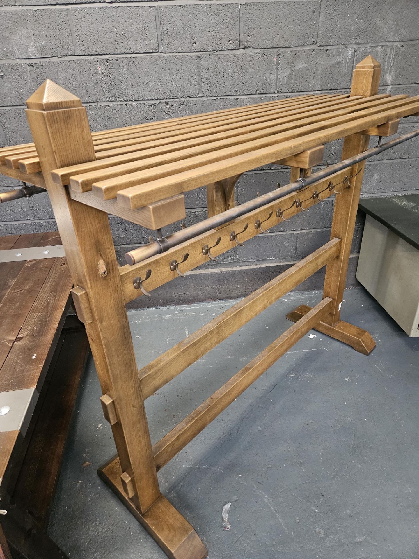 Solid Oak Boot Room Rack - Image 4 of 5