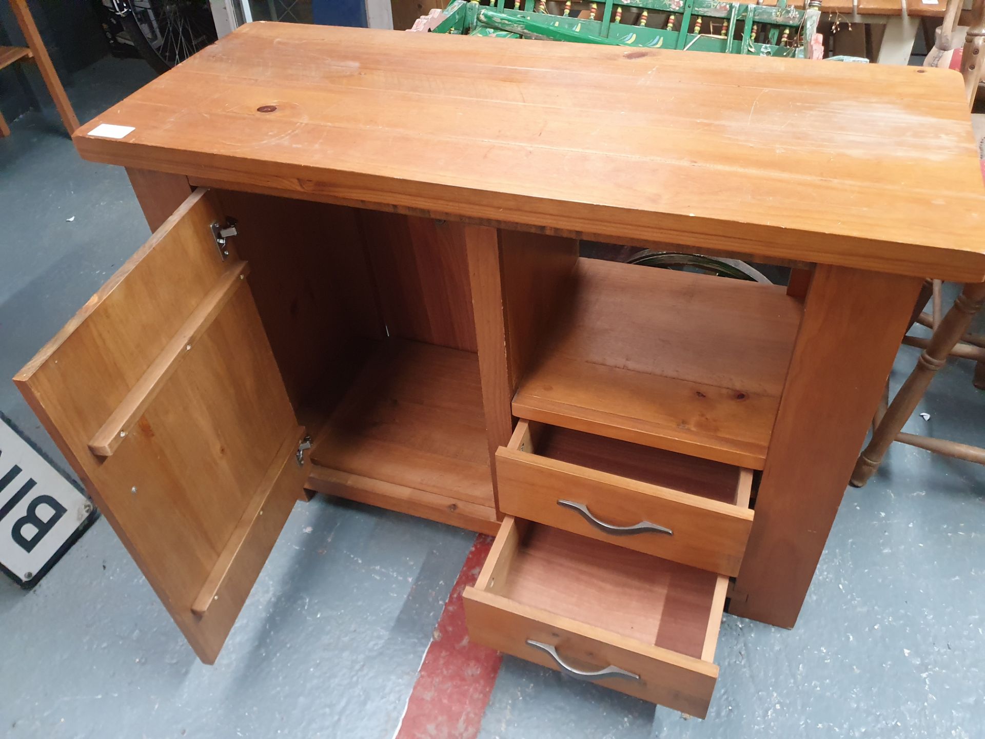 Solid Wood Table/Media Unit - Image 2 of 2