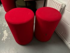 Red Fabric Pouffees x6