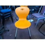 Orange Plastic Chairs x9