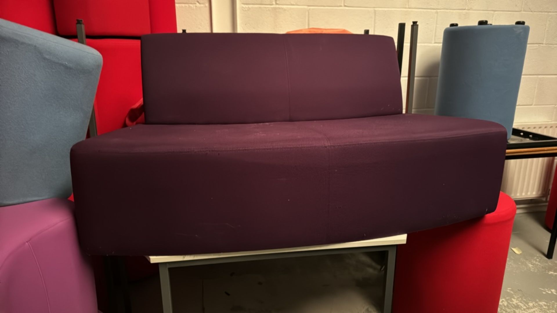 Purple Fabric 2 Seater Sofa - Image 3 of 4