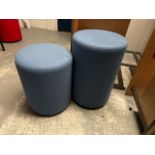 Blue Fabric Pouffes x5