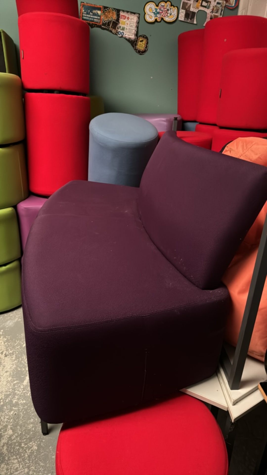 Purple Fabric 2 Seater Sofa - Image 2 of 4