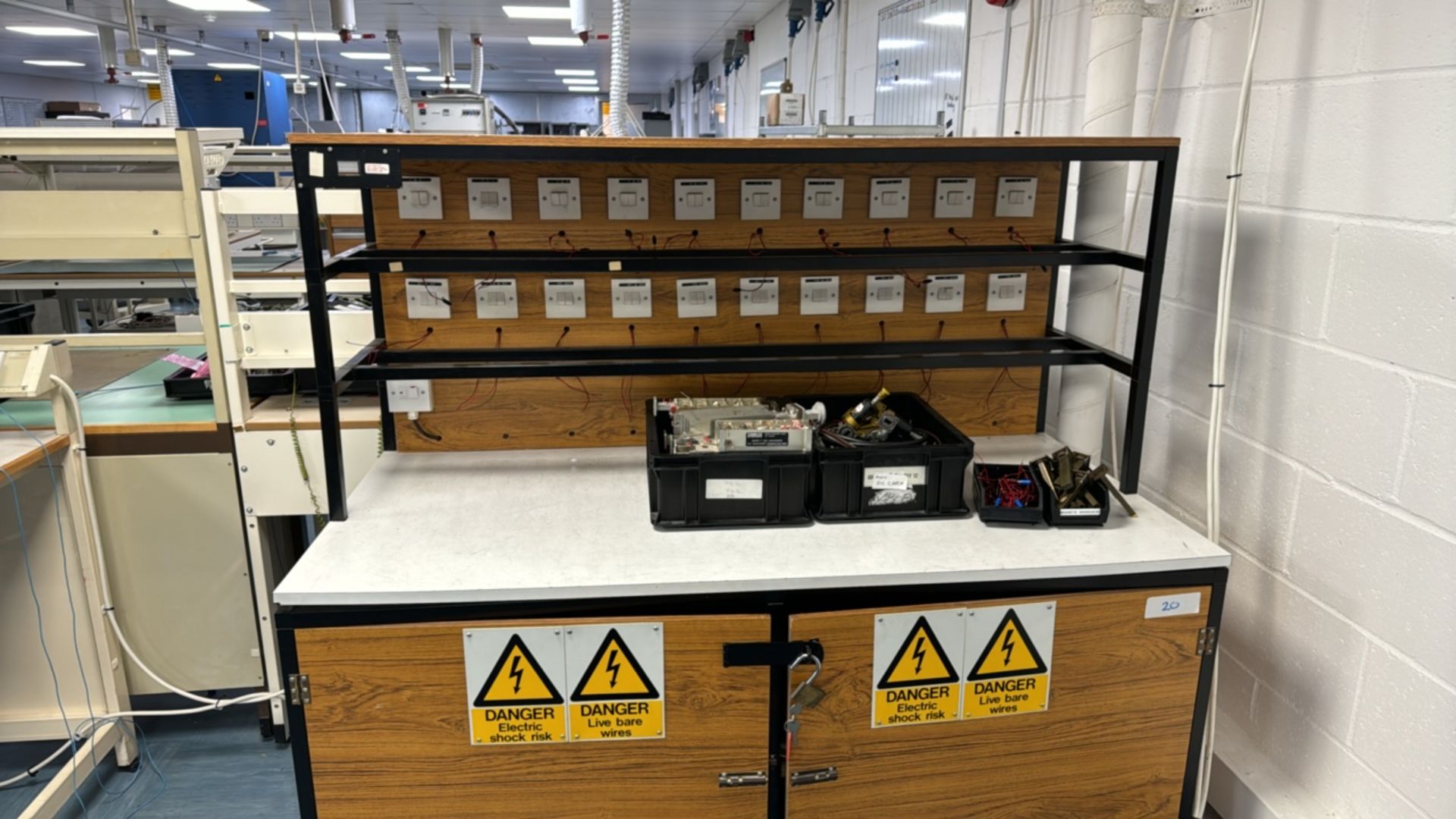 Wooden Unit with Storage Cupboard and Work Desks - Image 2 of 5