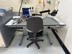 Adjustable Desk With Microscope