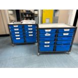 Mobile Tray Trolleys x2