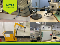Due To Relocation Entire Contents Of Spectrum Control Laboratory Testing Equipment, Microscopes, Mezzanine Floor, Machinery & Much More