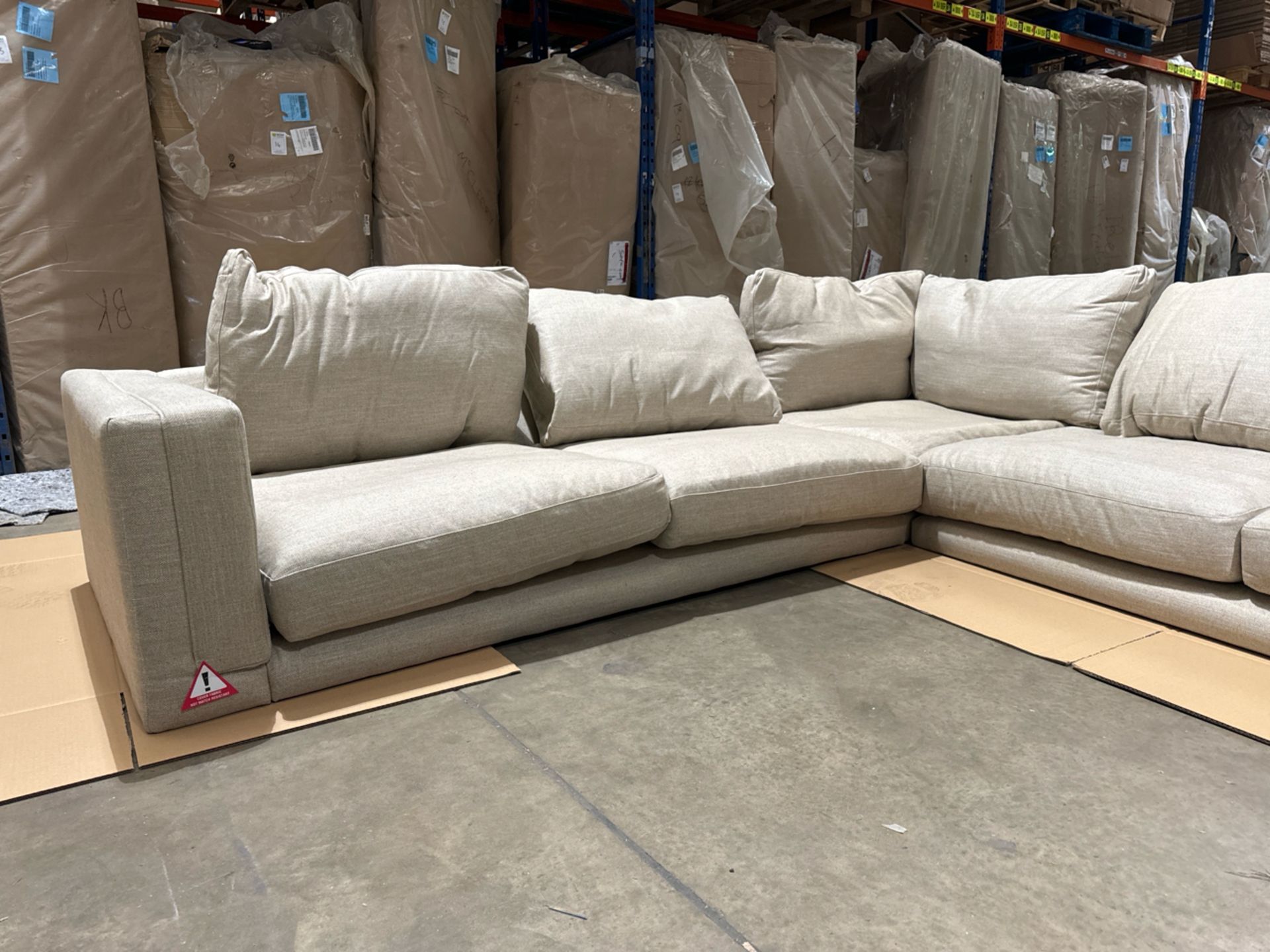 Costello Medium Corner Sofa In Cashew Baylee Viscose Linen RRP - £4440 - Image 3 of 7