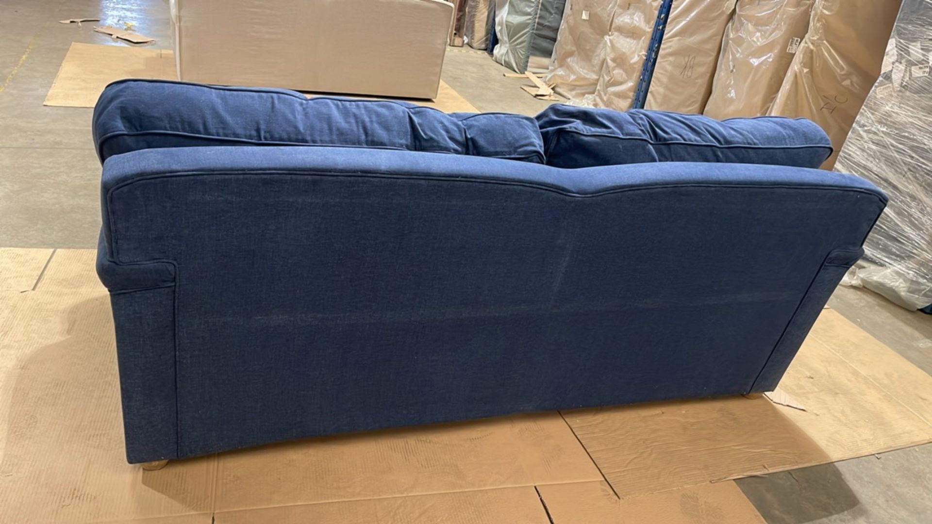 Bluebell Premium Comfort 3 Seat Sofa Bed In Washed Indigo Easy Cotton RRP - £3050 - Image 4 of 4