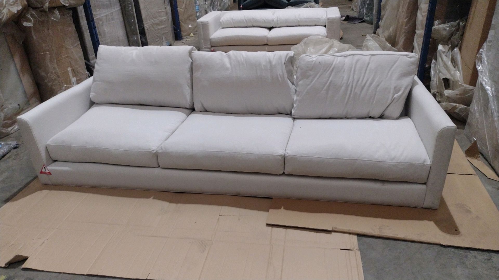 Izzy 4 Seat Sofa In Alabaster Brushed Linen Cotton RRP - £2630 - Image 5 of 9