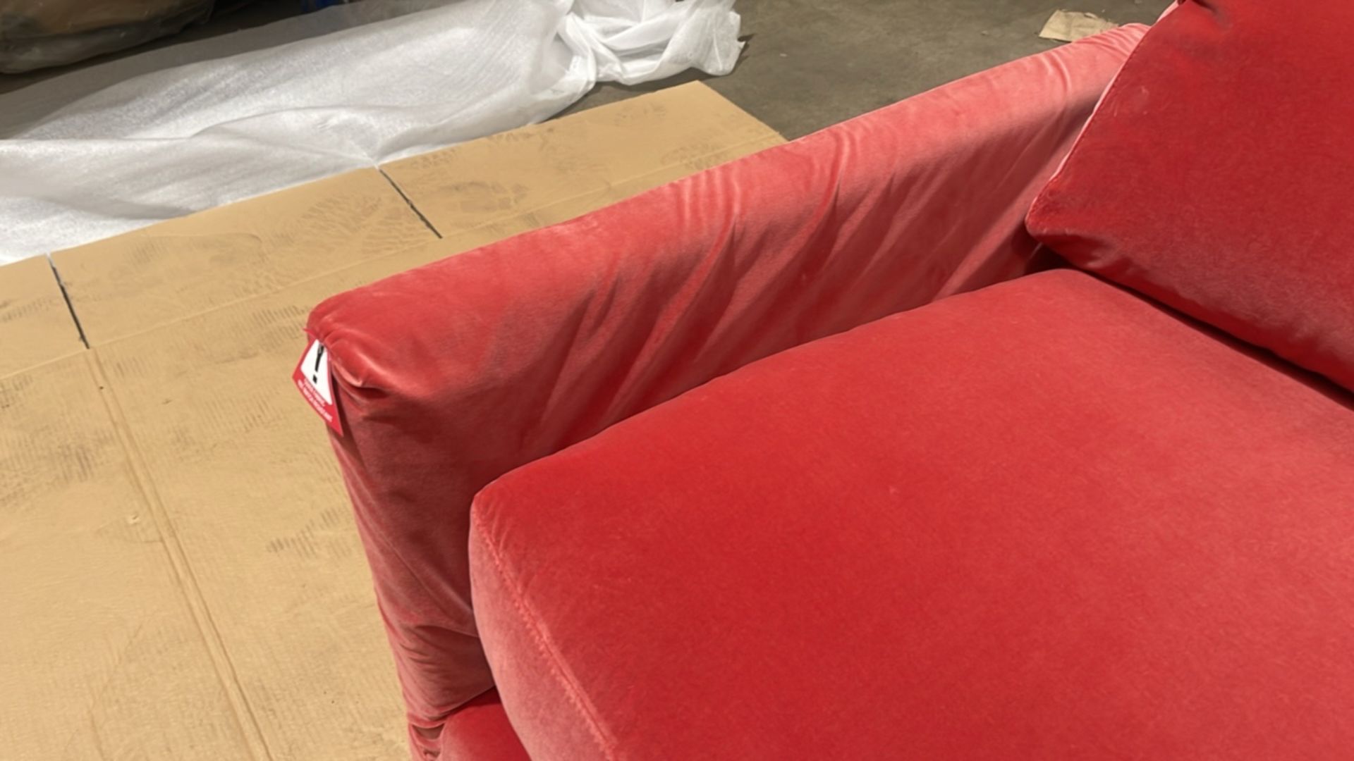 Otto 2 Seat Sofa Bed In Dusty Rose Cotton Matt Velvet RRP - £2660 - Image 5 of 7