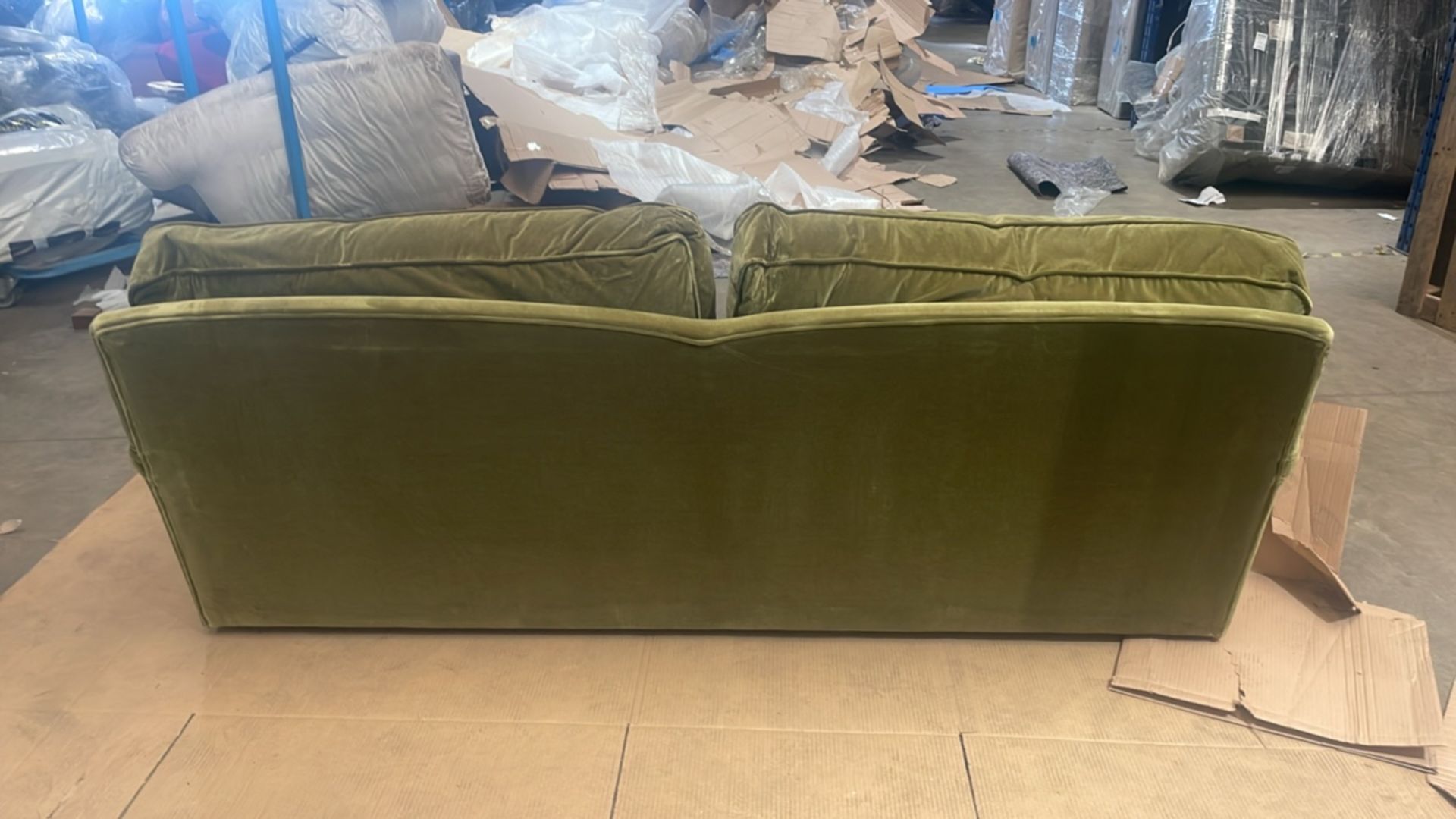 Bluebell 3 Seat Sofa In Olive Cotton Matt Velvet RRP - £2620 - Image 5 of 6