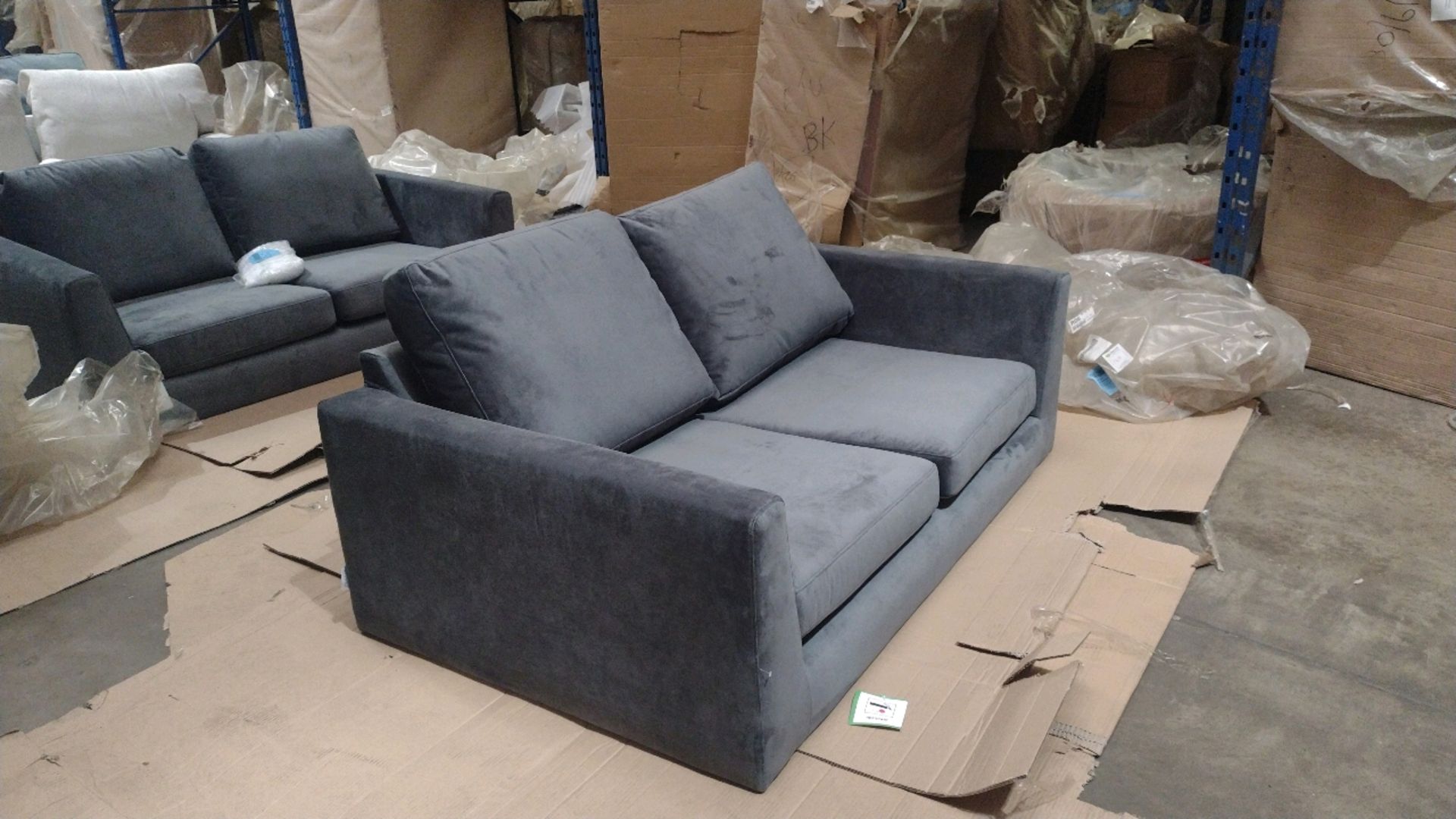 Jude 2 Seat Sofa In Grey Velvet RRP - £999 - Image 6 of 10