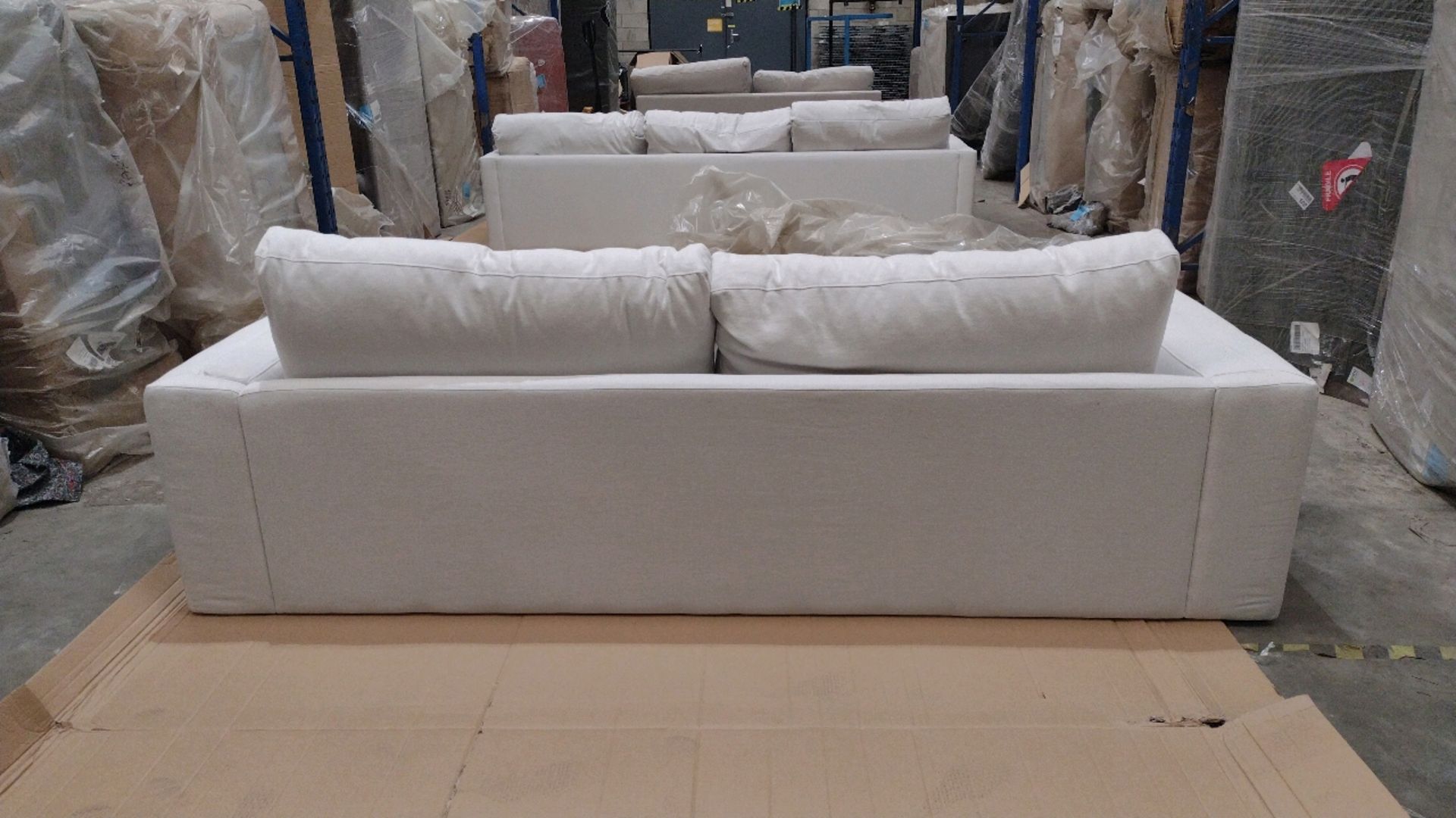 Costello 3 Seat Sofa In Alabaster Brushed Linen Cotton RRP - £1840 - Image 8 of 11