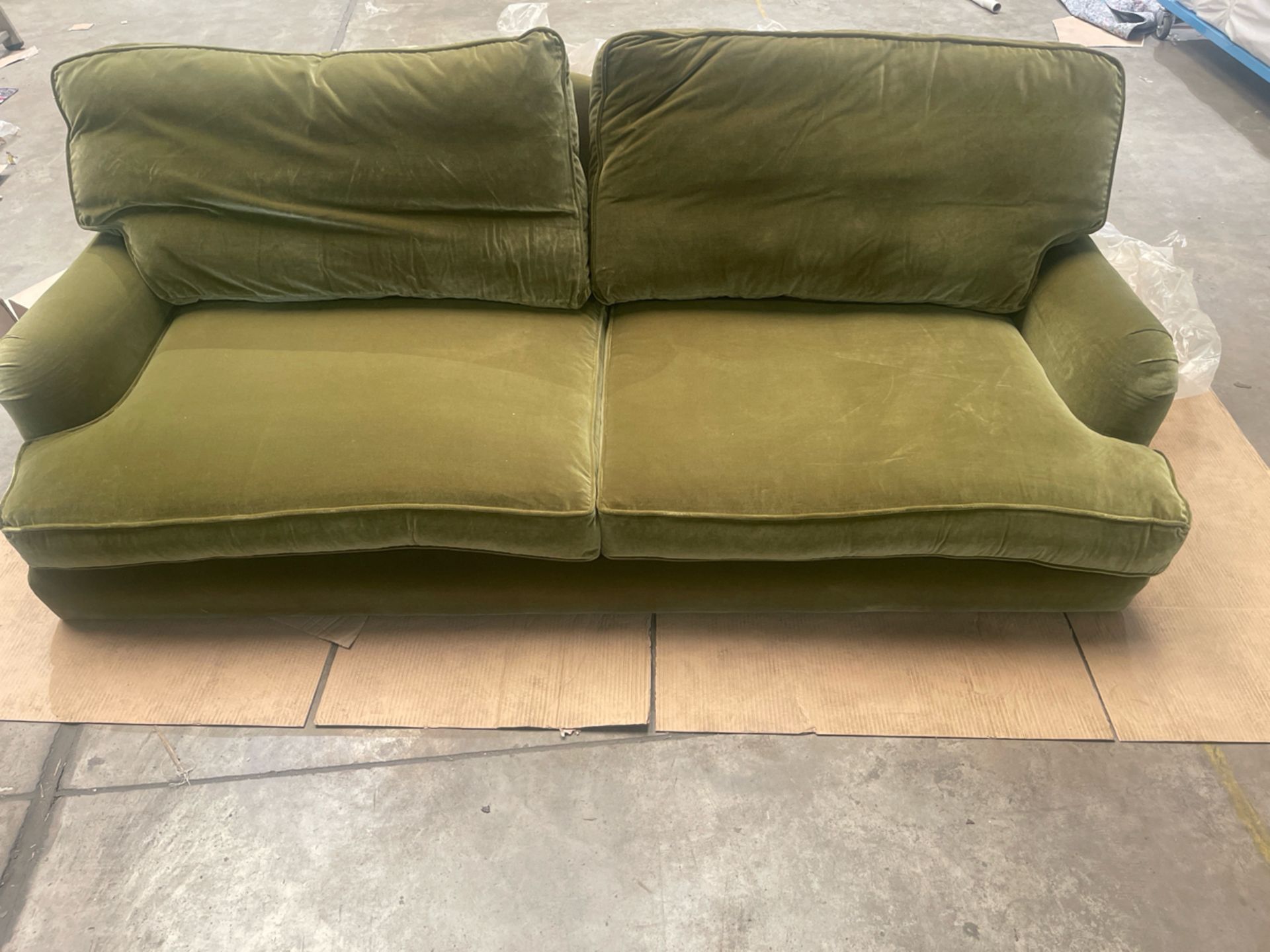 Bluebell 3 Seat Sofa In Olive Cotton Matt Velvet RRP - £2620 - Image 2 of 6