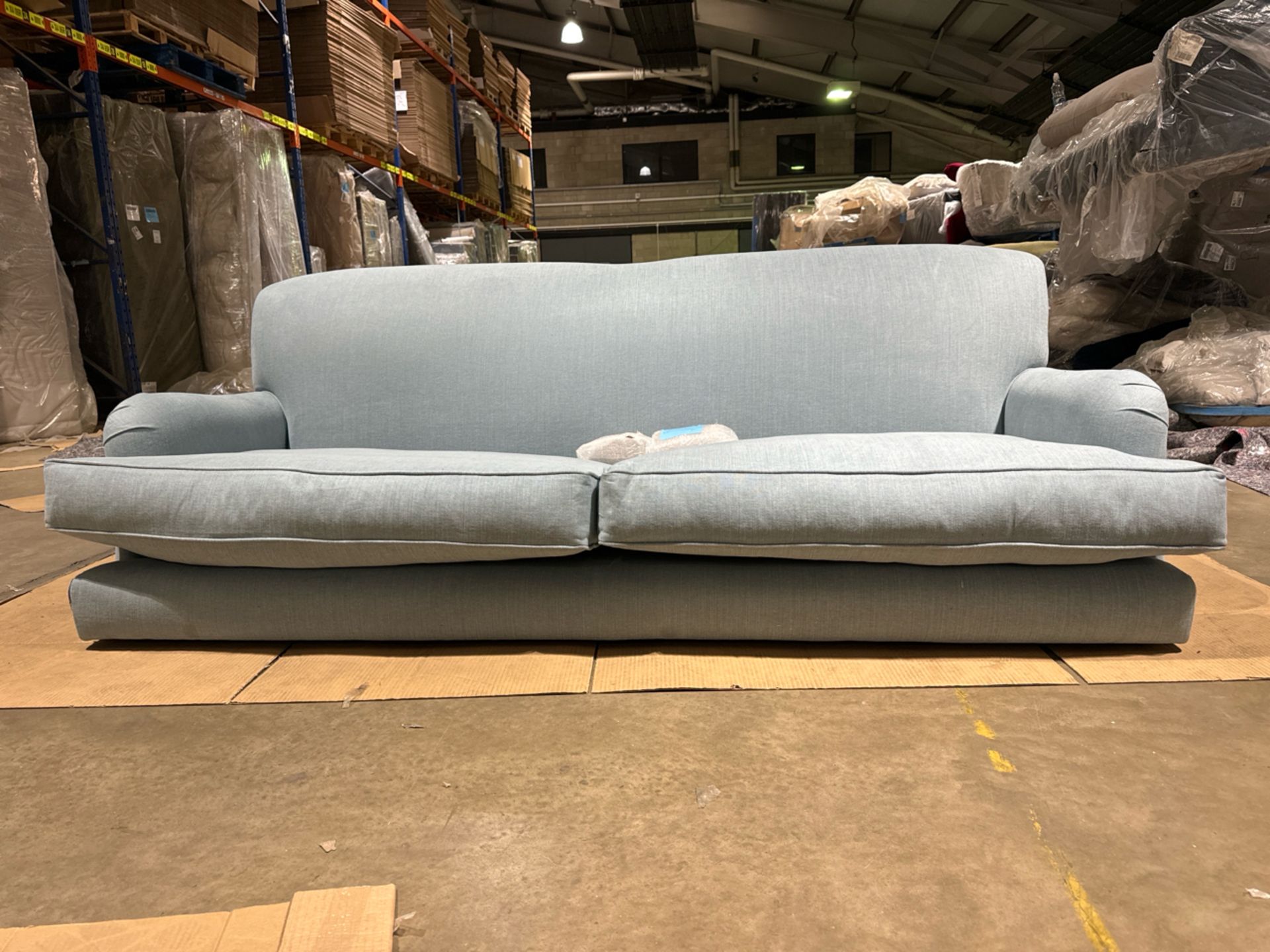 Snowdrop 3 Seat Sofa In Lagoon Brushed Linen Cotton RRP - £1870 - Image 2 of 6