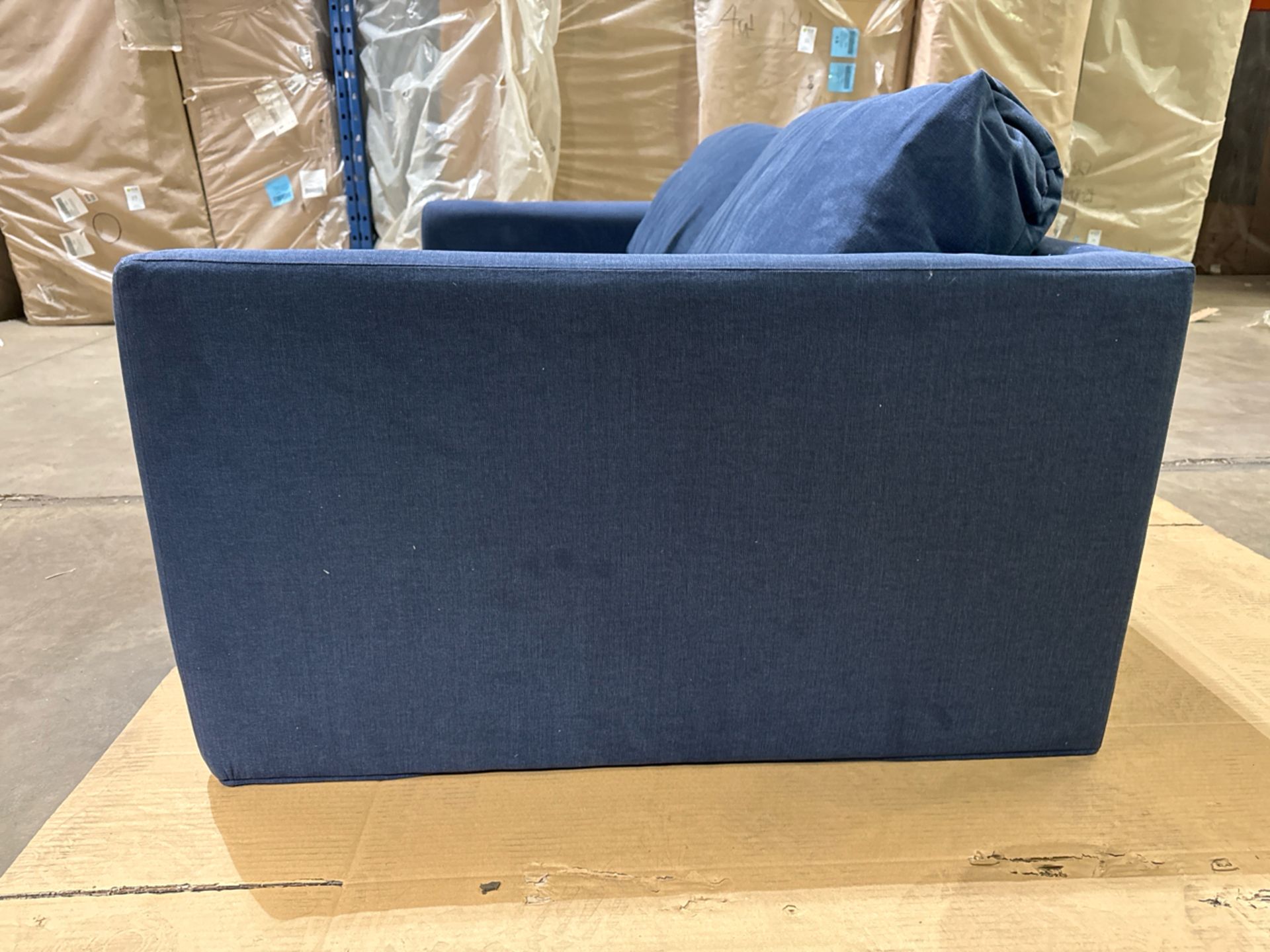 Izzy 3 Seat Sofa In Oxford Blue Brushed Linen Cotton RRP - £2110 - Image 4 of 6