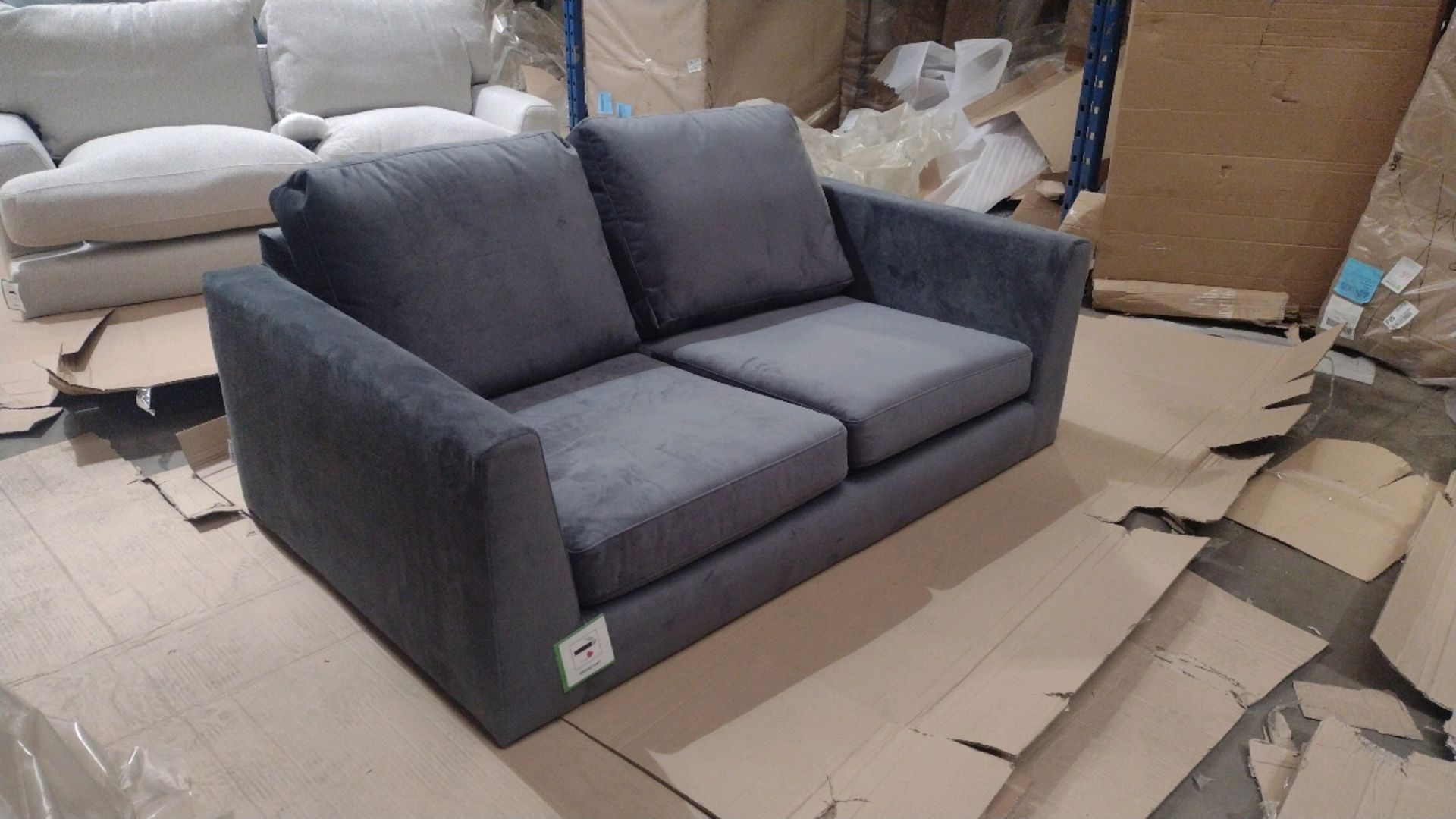 Jude 2 Seat Sofa In Grey Velvet RRP - £999 - Image 3 of 8