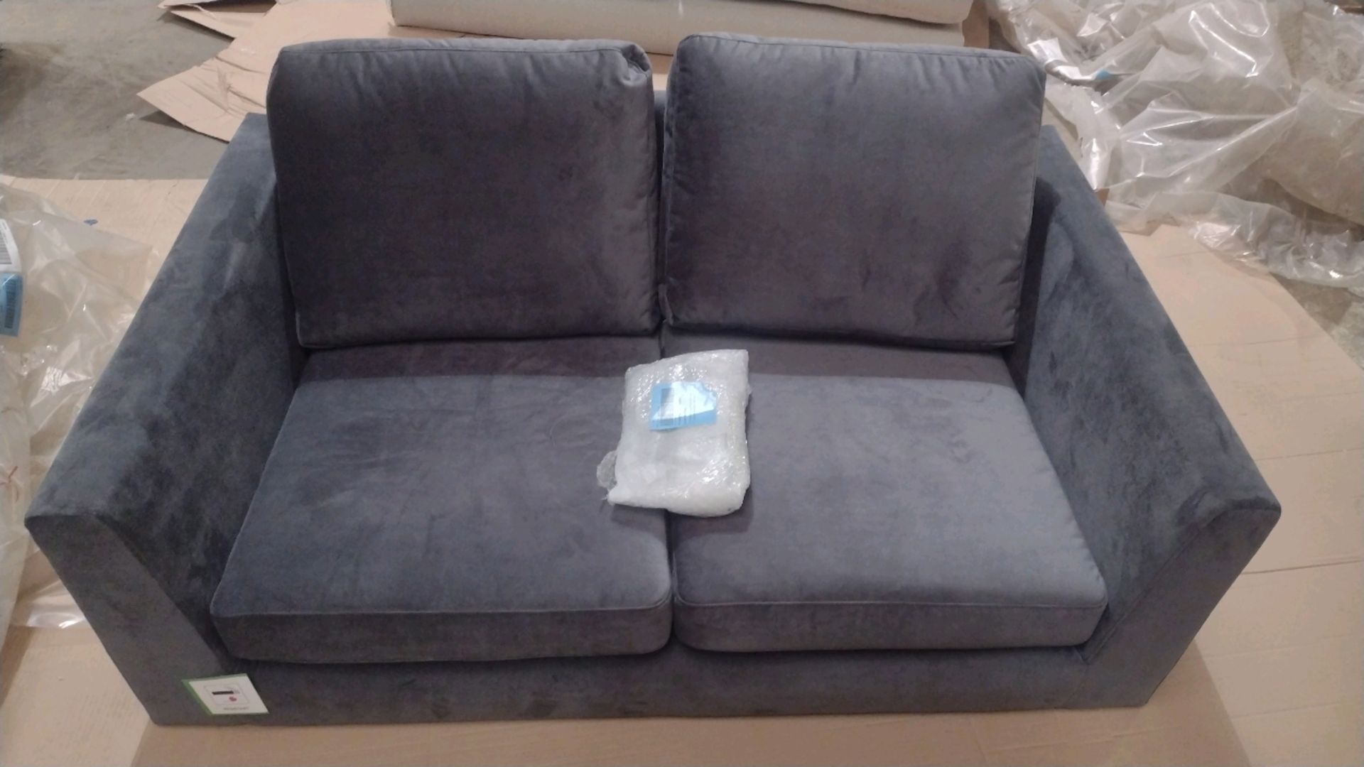 Jude 2 Seat Sofa In Grey Velvet RRP - £999 - Image 7 of 8