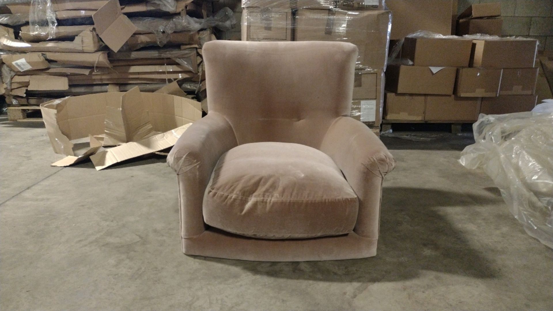 Alderney Armchair In Spiced Latte Cotton Matt Velvet RRP - £1090 - Image 4 of 5