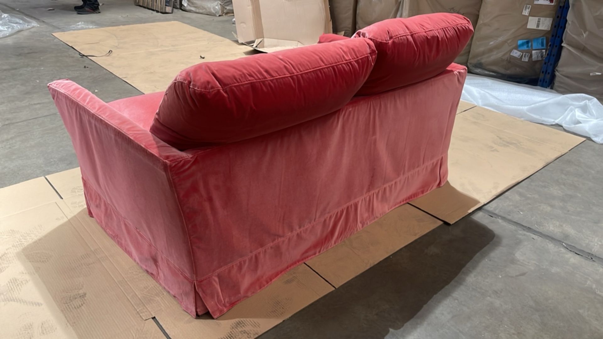 Otto 2 Seat Sofa Bed In Dusty Rose Cotton Matt Velvet RRP - £2660 - Image 7 of 7