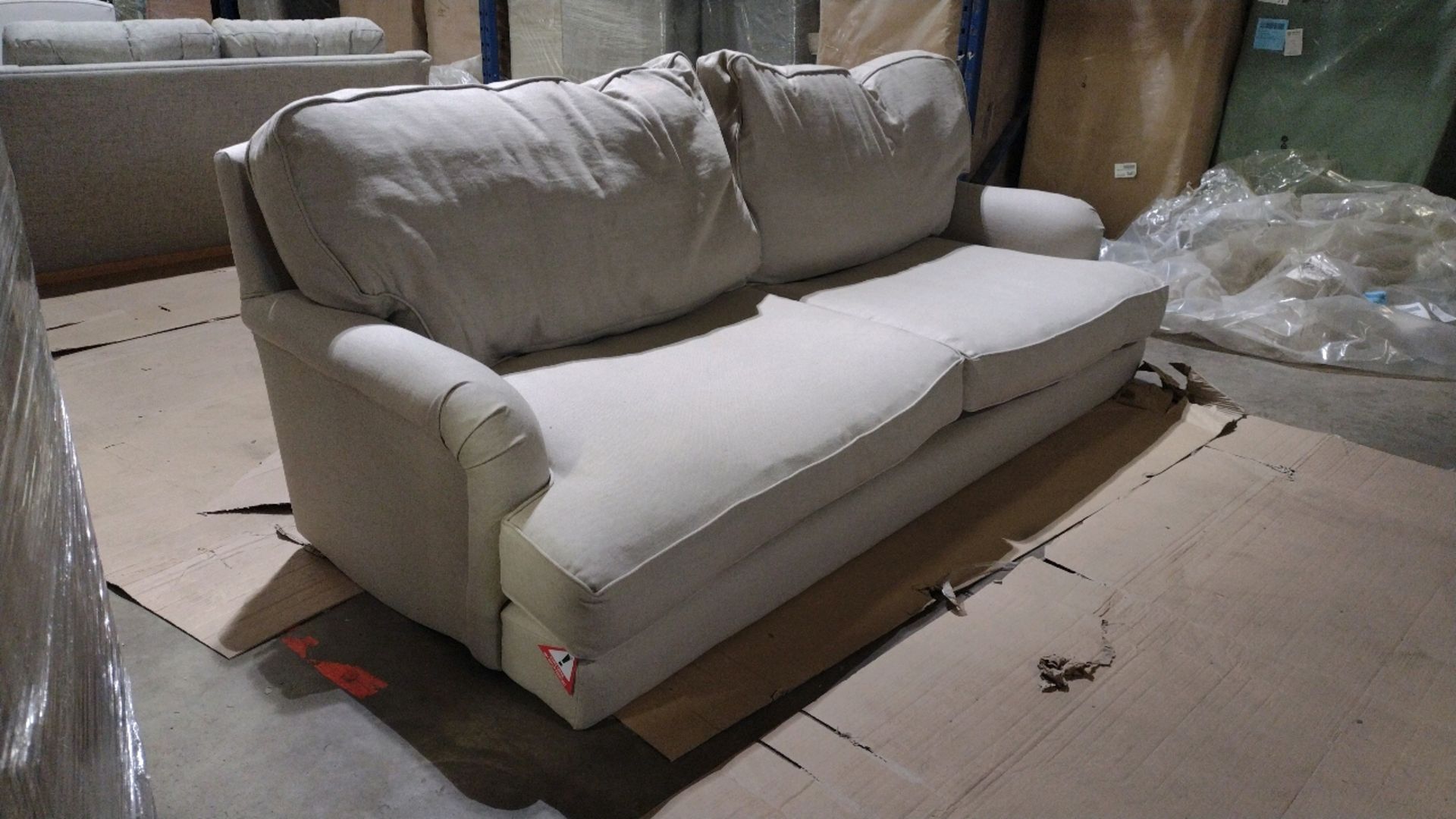 Bluebell 3 Seat Sofa Bed In Pampas Hygge Smart Linen RRP - £3310 - Image 3 of 9