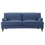 Bluebell 3 Seat Sofa (Breaks Down) In Oxford Blue Brushed Linen Cotton RRP - £2470