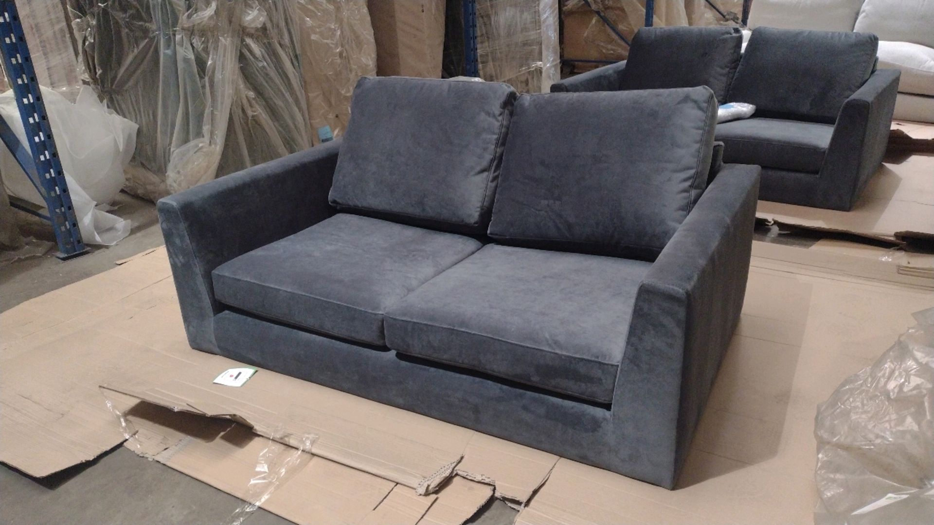 Jude 2 Seat Sofa In Grey Velvet RRP - £999 - Image 4 of 10