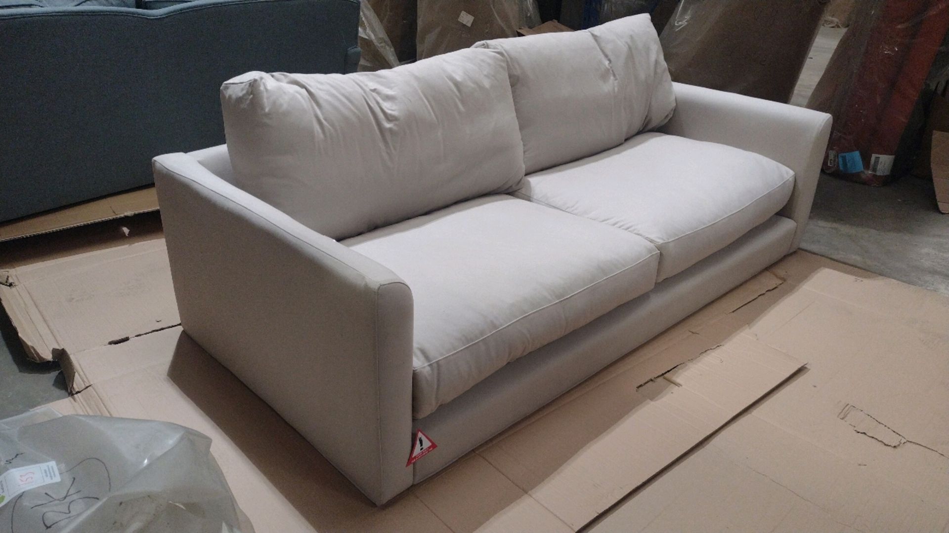 Izzy 3 Seat Sofa In Alabaster Brushed Linen Cotton RRP - £2110 - Image 5 of 7