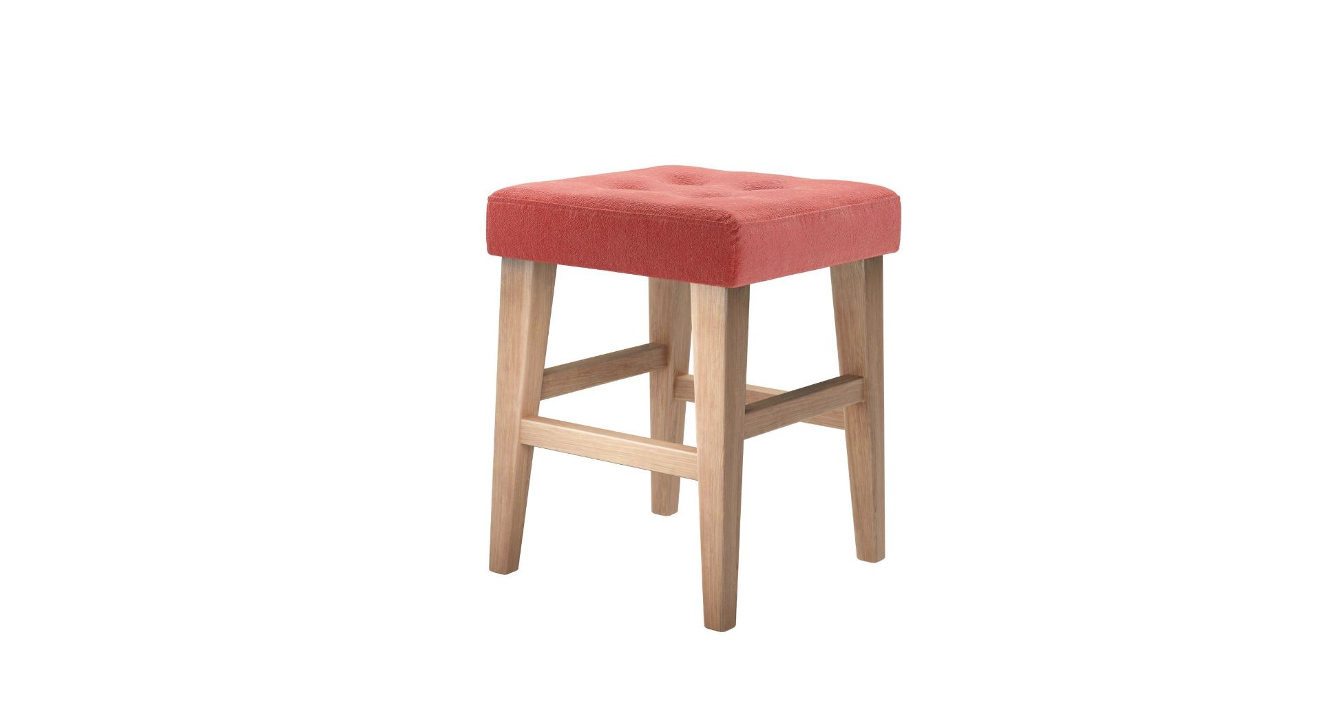 Buttons Short Stool In Dusty Rose Cotton Matt Velvet RRP - £180