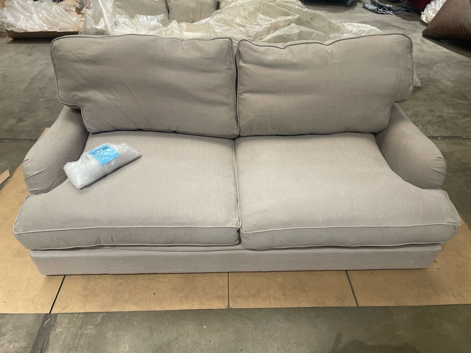 Bluebell 3 Seat Sofa Bed In Stone Brushed Linen Cotton RRP - £2620 - Image 2 of 8