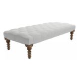 Valentin Large Rectangular Footstool In Cornflower Silky Jacquard Weave RRP - £700