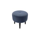 Jack Round Footstool In Navy Velvet RRP - £259