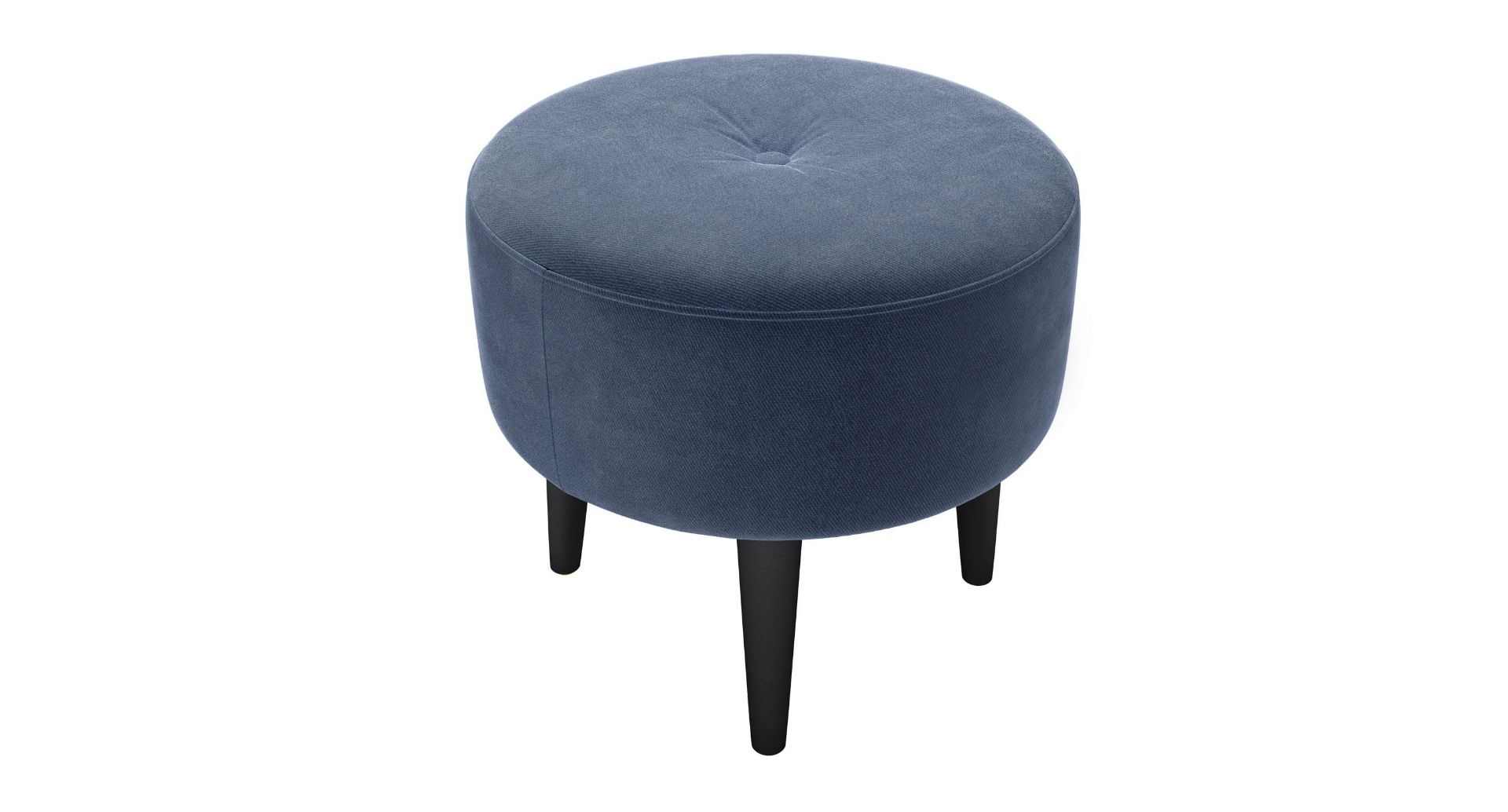 Jack Round Footstool In Navy Velvet RRP - £259