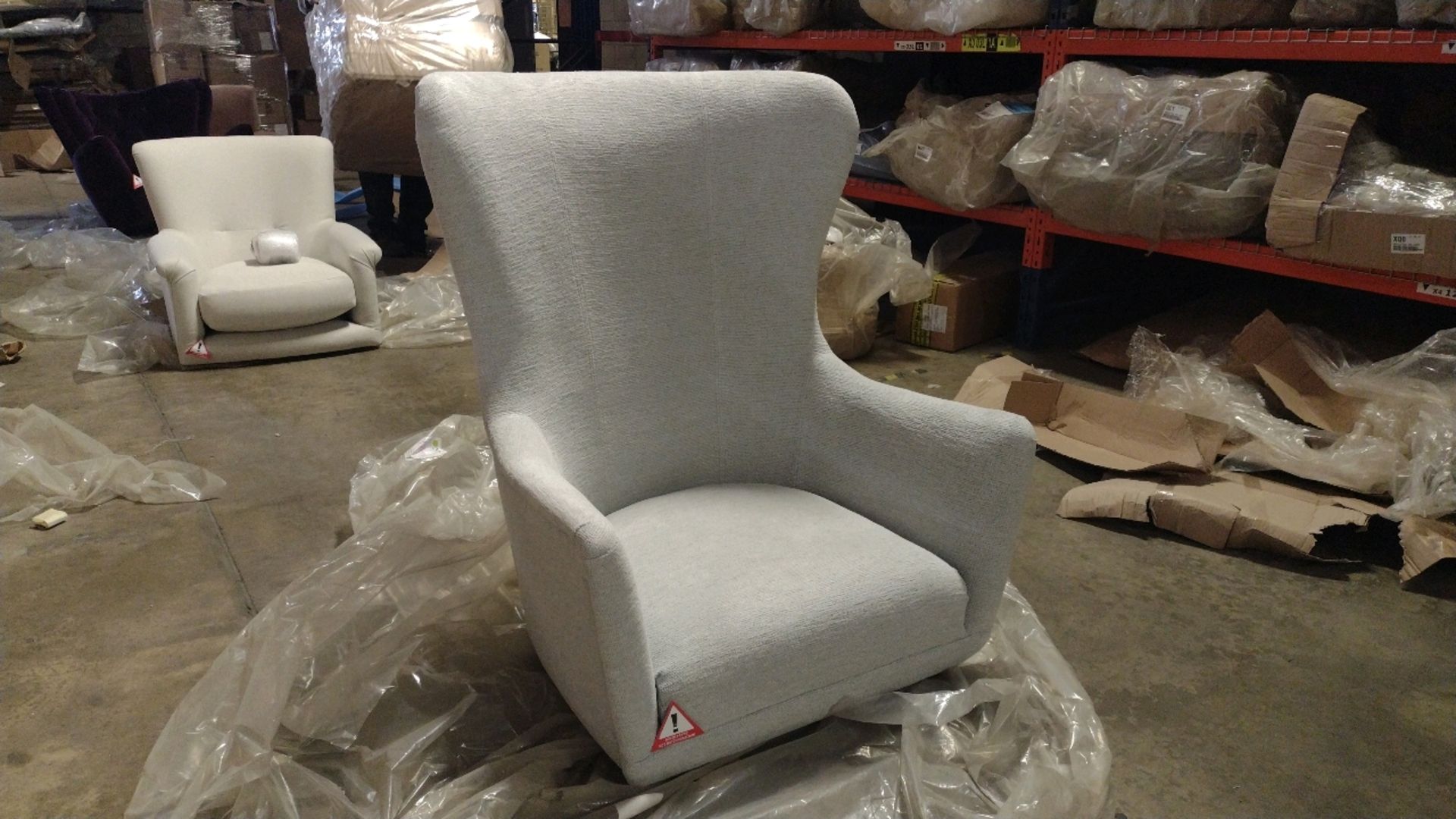 Louis Armchair in Barley Slubby Cotton RRP - £1270 - Image 2 of 7