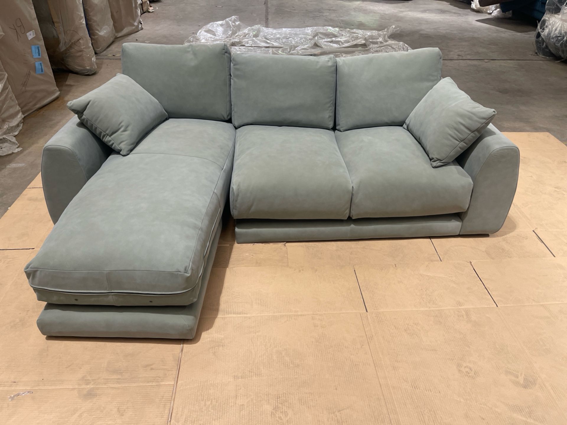 Carmel LHF Chaise Sofa In Matcha Powdered Leather RRP - £3680 - Image 2 of 6