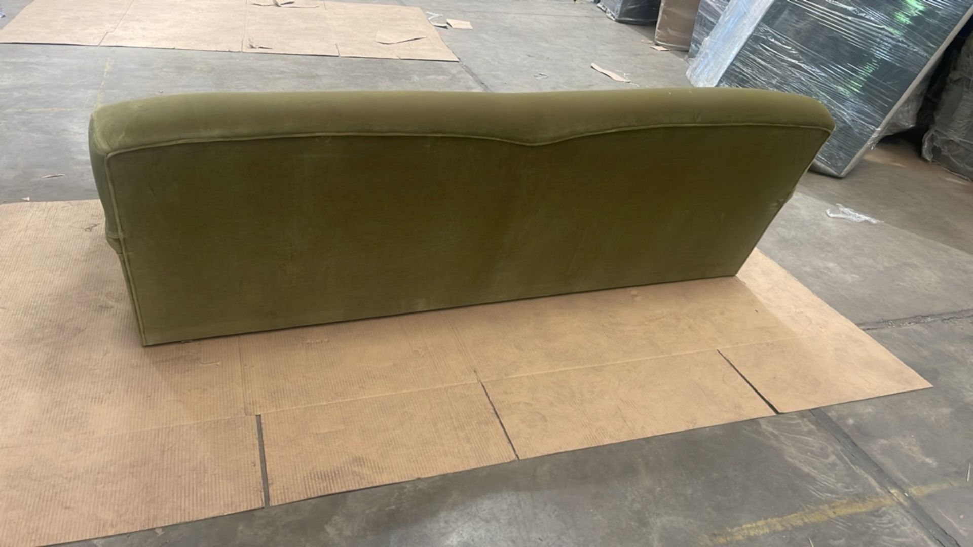Snowdrop 3 Seat Sofa In Olive Cotton Matt Velvet RRP - £2100 - Image 5 of 6