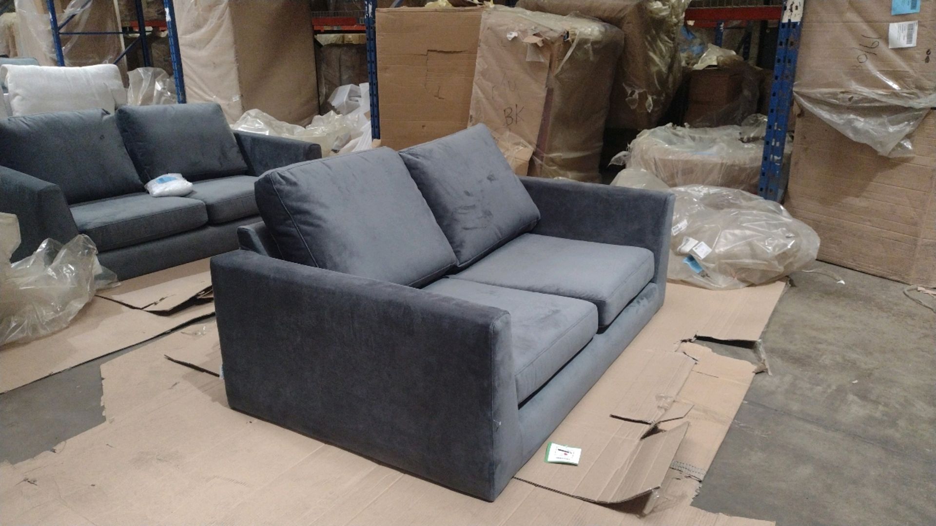 Jude 2 Seat Sofa In Grey Velvet RRP - £999 - Image 3 of 10