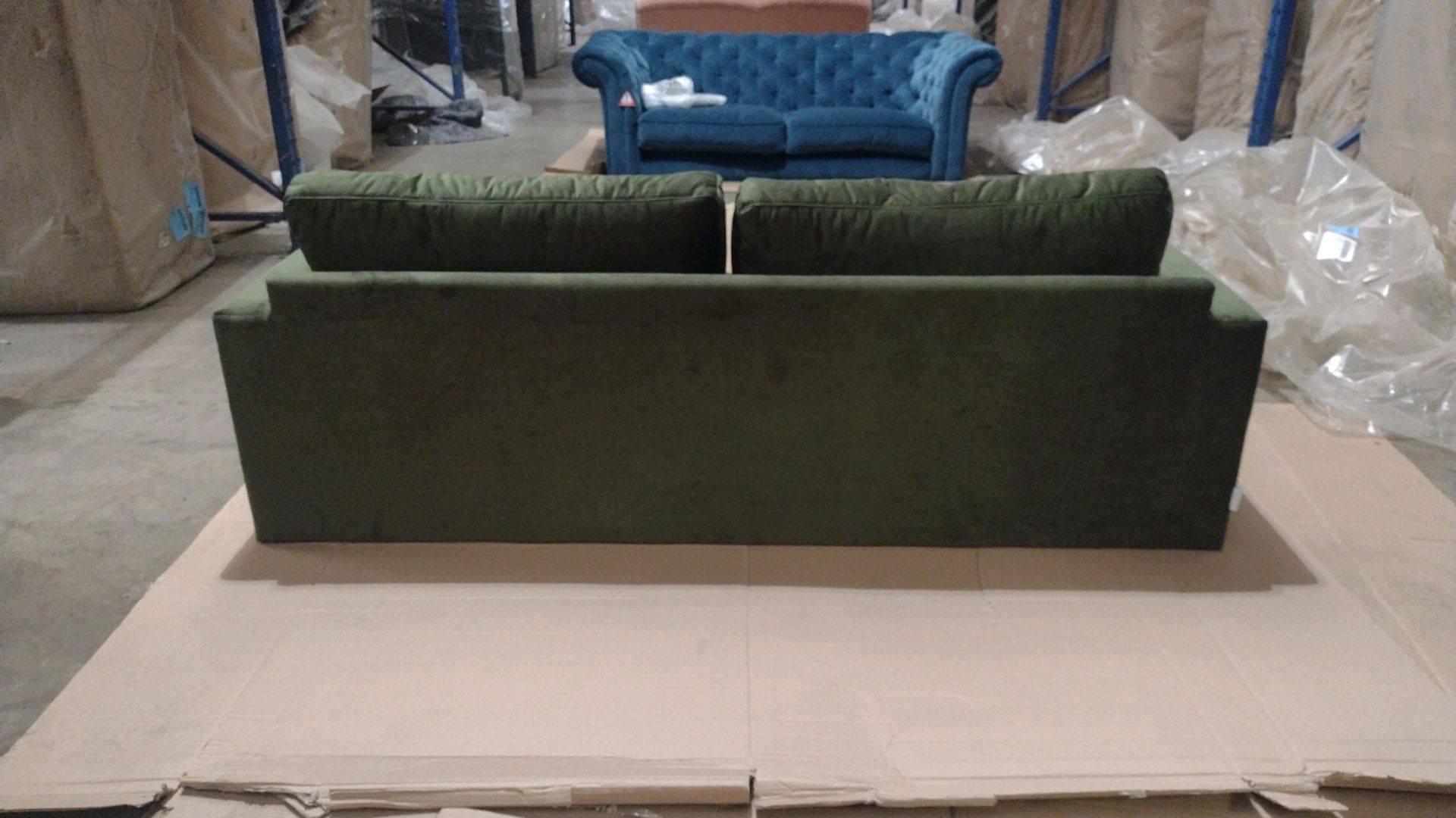 Jude 3 Seat Sofa In Green Velvet RRP - £1199 - Image 6 of 10