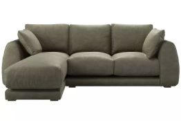 Carmel LHF Chaise Sofa In Matcha Powdered Leather RRP - £3680