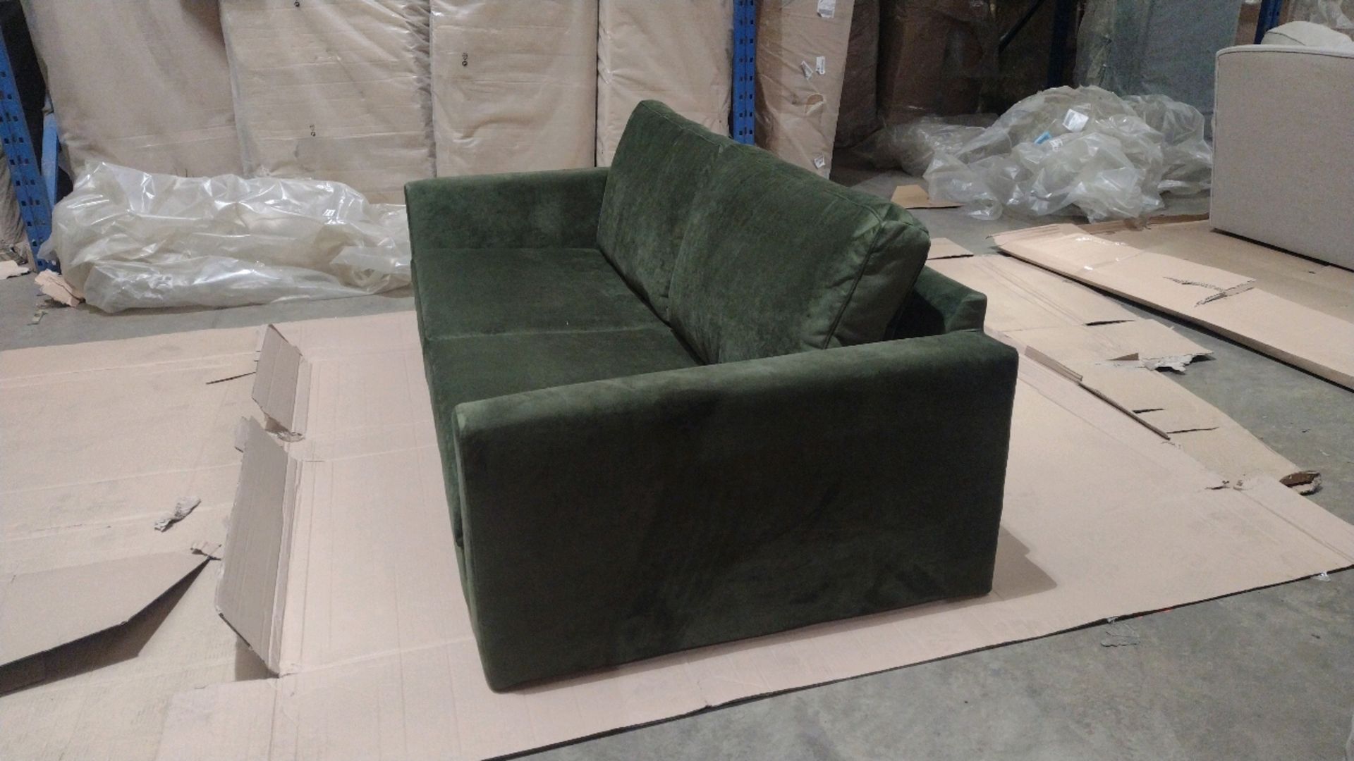 Jude 3 Seat Sofa In Green Velvet RRP - £1199 - Image 5 of 10